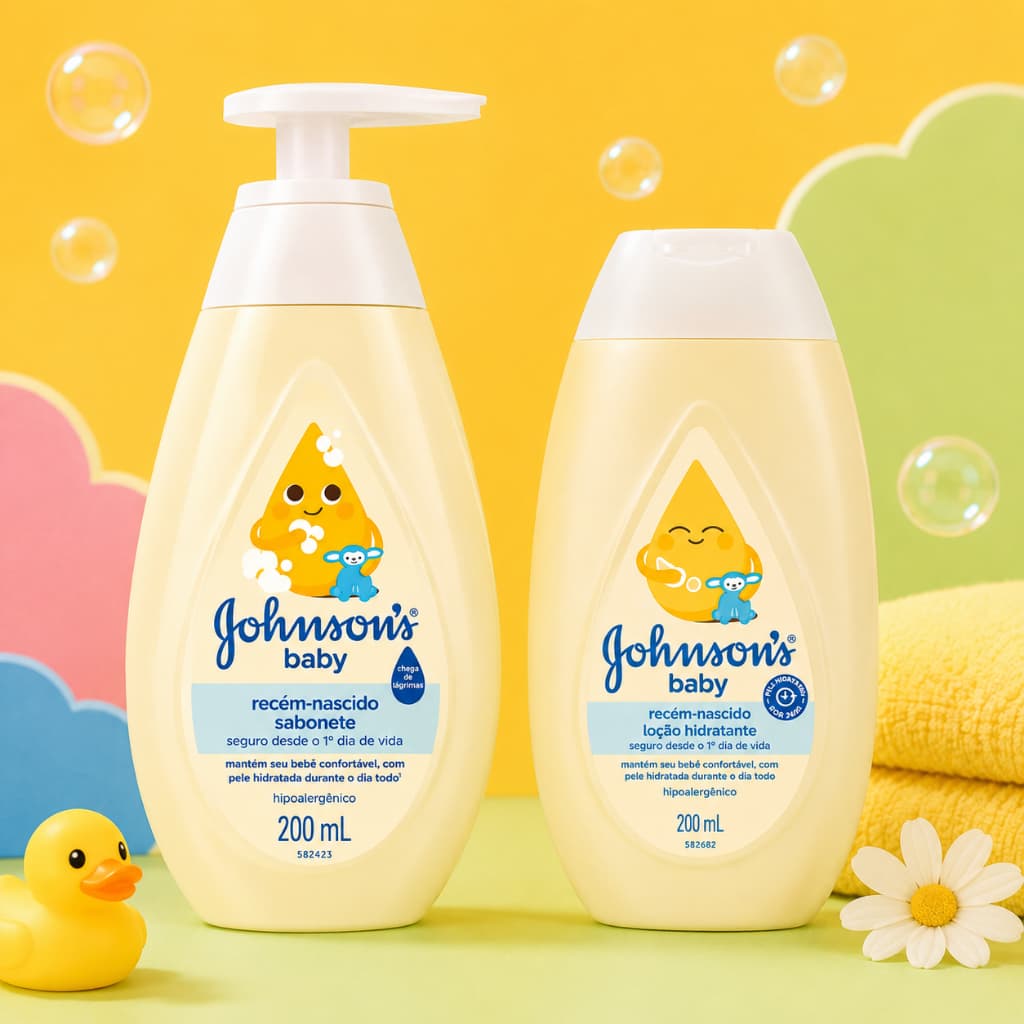 Kit Sabonete Líquido e Loção Hidratante Johnson’s Baby Recém-Nascido 200ml
