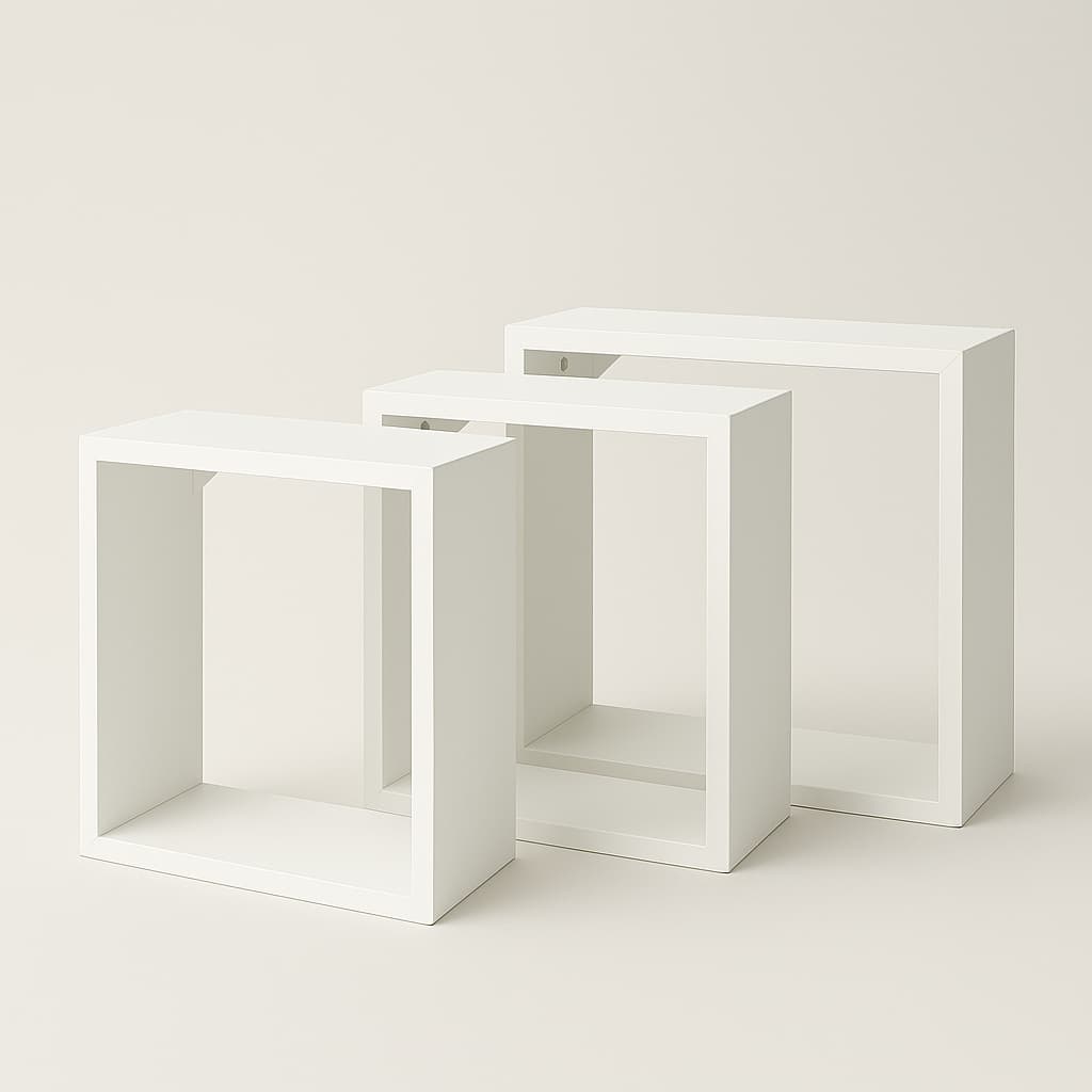 Kit 3 Nicho Quadrado MDF Branco ou Marrom