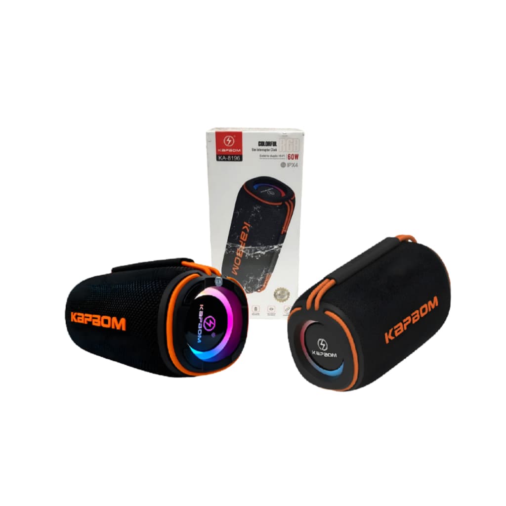 Caixa de Som Portátil 60W Bluetooth A prova D'água IPx4 USB