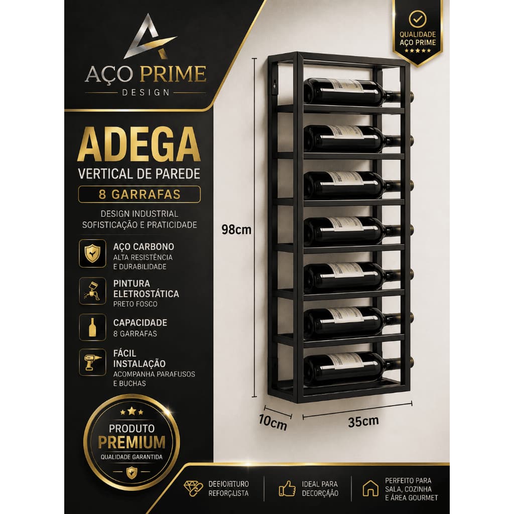 Adegas Suspensas 8 Garrafas Industrial Direto Fábrica