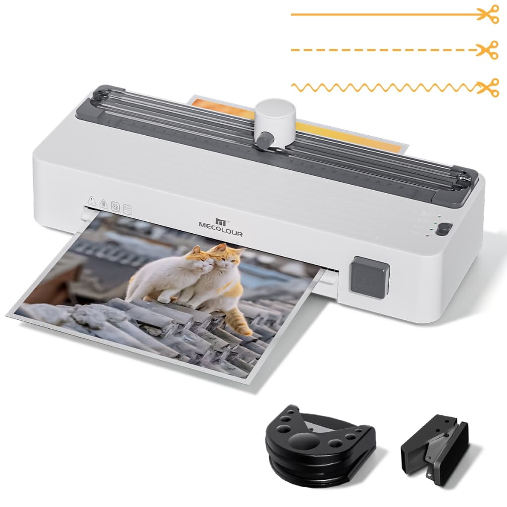MECOLOUR Plastificadora Laminadora Multifuncional A4 5 Em 1 Quente/Fria, 3 Estados De Corte