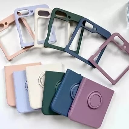 Capinha Capa Para Z Flip 6 Com Suporte Anel Aveludada Case Silicone
