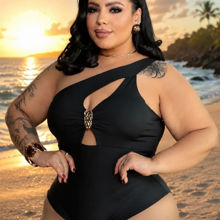 Body Maiô Fivela maiô plus size Moda Praia Verão