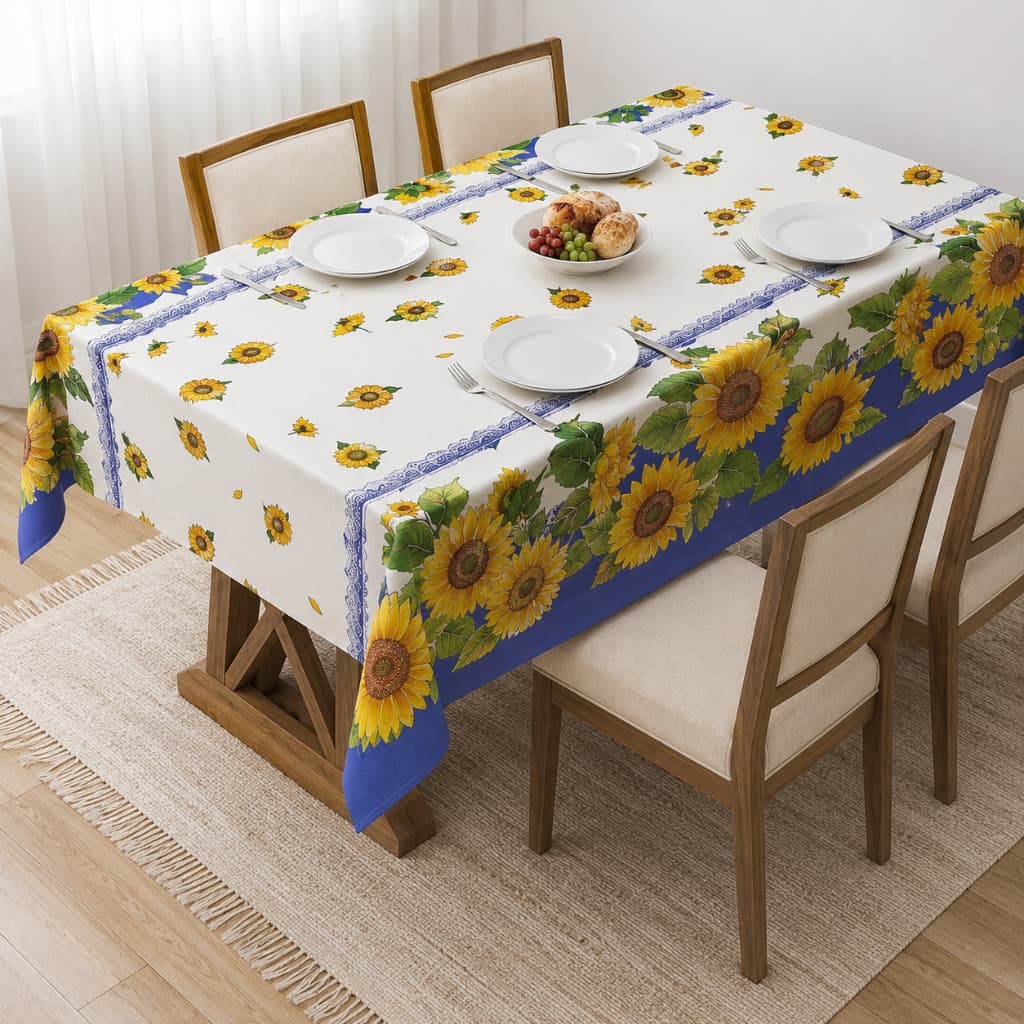 Toalha de Mesa Oxford Retangular 2,50x1,40m Para 8 Lugares Lavável Fácil de Limpar