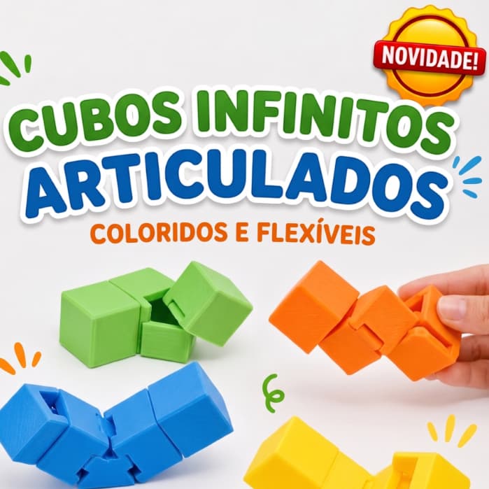 Cubo Infinito Articulado Fidget Toy Brinquedo Sensorial Relaxante Impressão 3D Premium
