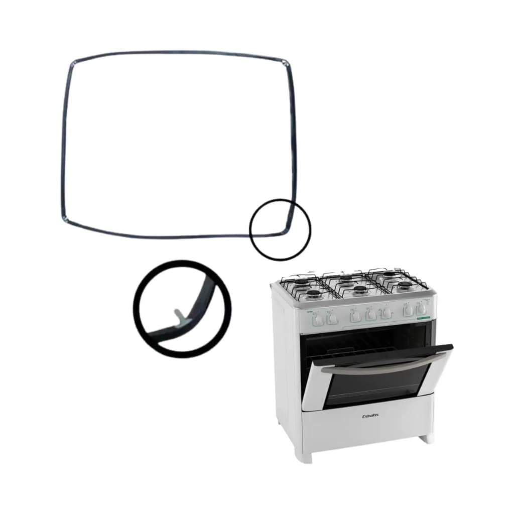 Vedação Para Forno do Fogão Esmaltec Caribe 6 Bocas 64x31cm | Borracha Gaxeta Guarnição Térmica