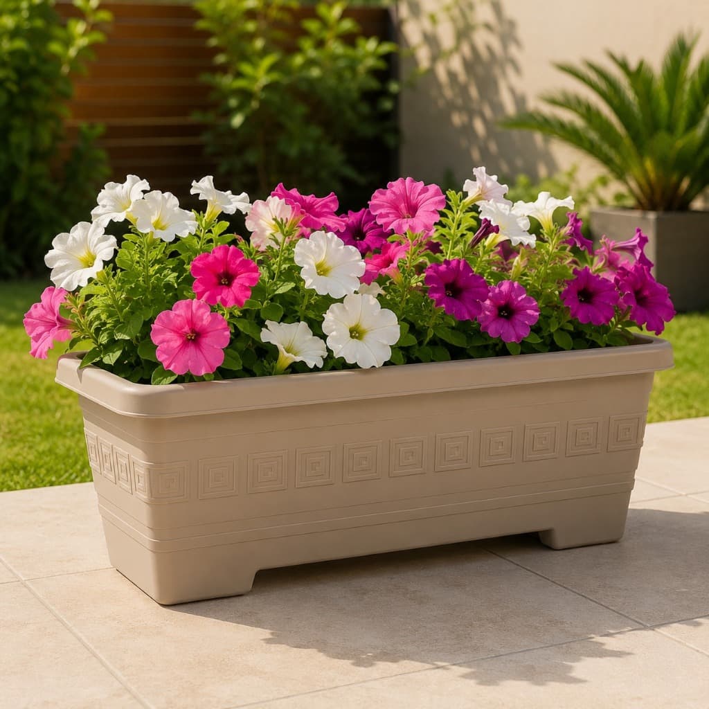 Vaso Retangular 3 Litros Casa Jardim Flores Jardinagem Horta Grande Colorido Jardineiro Floreira