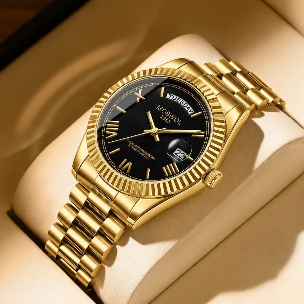 Relógio Masculino Executivo Luxo Quartzo 2602 Waterproof Luminoso Duplo Calendário Aço Inoxidável Esportivo