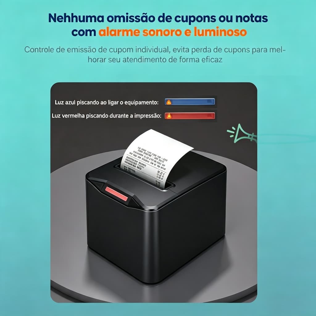 Impressora Térmica de Cupom 80mm Alta Velocidade Cortador Automático USB e LAN Compatível com Vários Sistemas