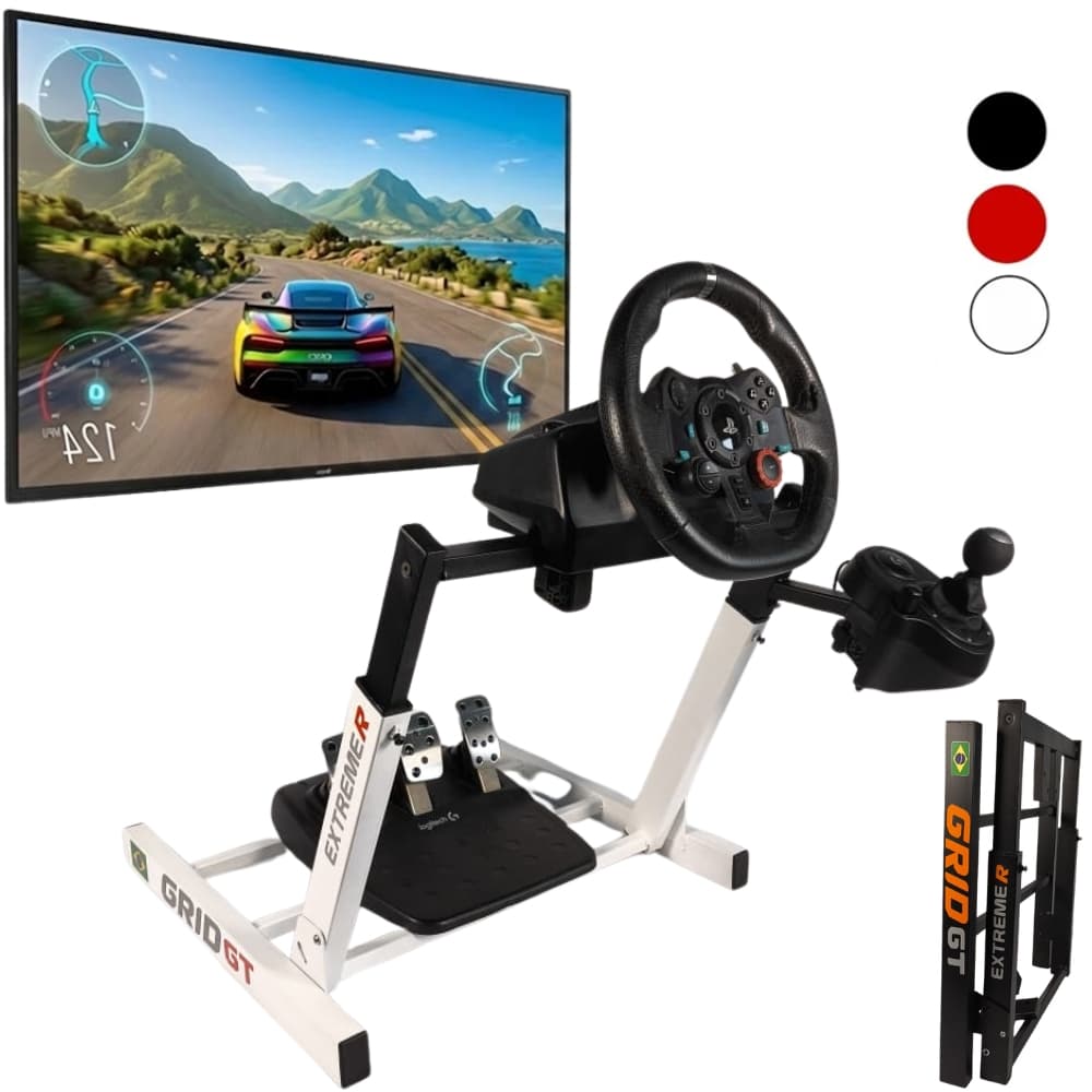 Suporte Cockpit Para Volante Gamer Logitech Com Suporte De Cambio Grid GT Trustmax Profissional
