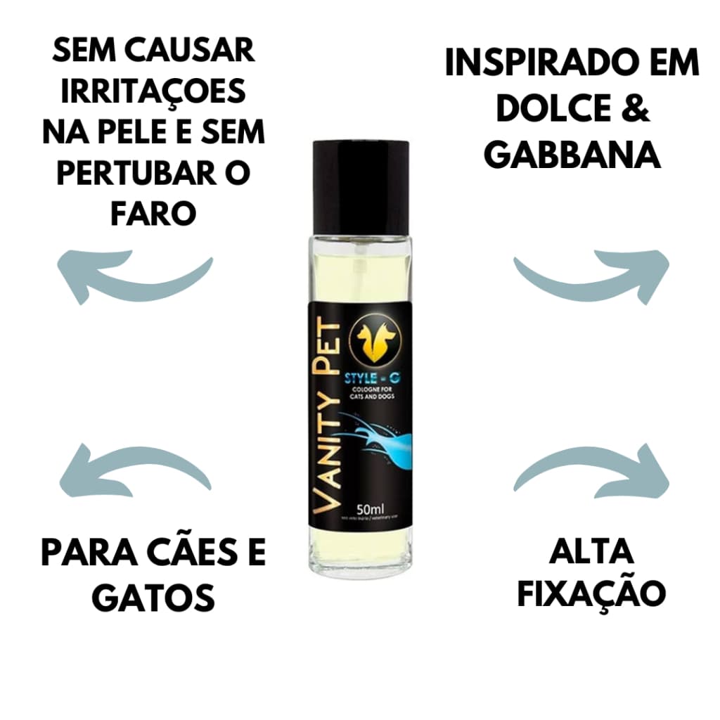 Perfume Colônia Pet Vanity Pet Style -g Original 50 Ml