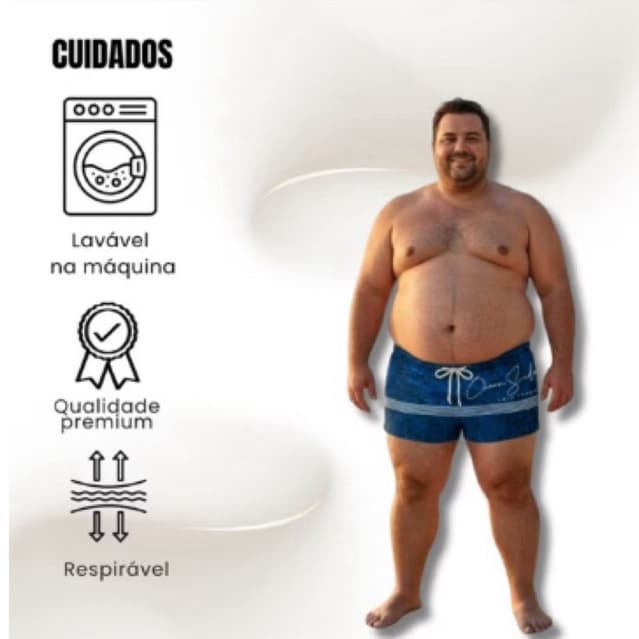Sunga Plus Size Boxer Masculina Moda Praia Adulto Com Cordão Forro Tamanhos