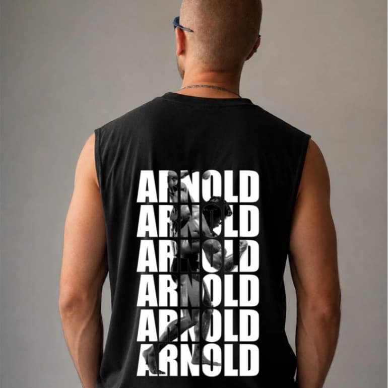 Camiseta e Regata Oversized Arnold Fisioculturismo Academia Gym Bodybuilder Camisa 100% Algodçao