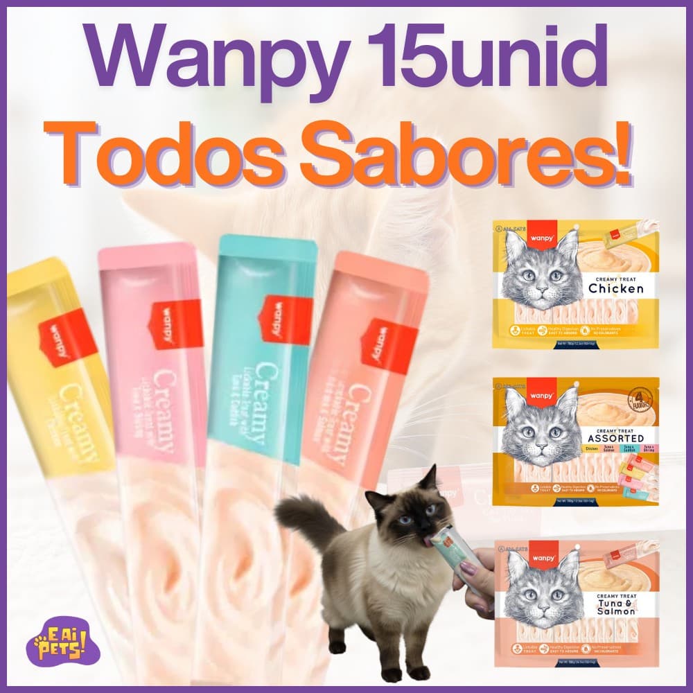 Wanpy Truly Petiscos Creamy Para Gatos Todos Sabores Sortidos 15 Unidades