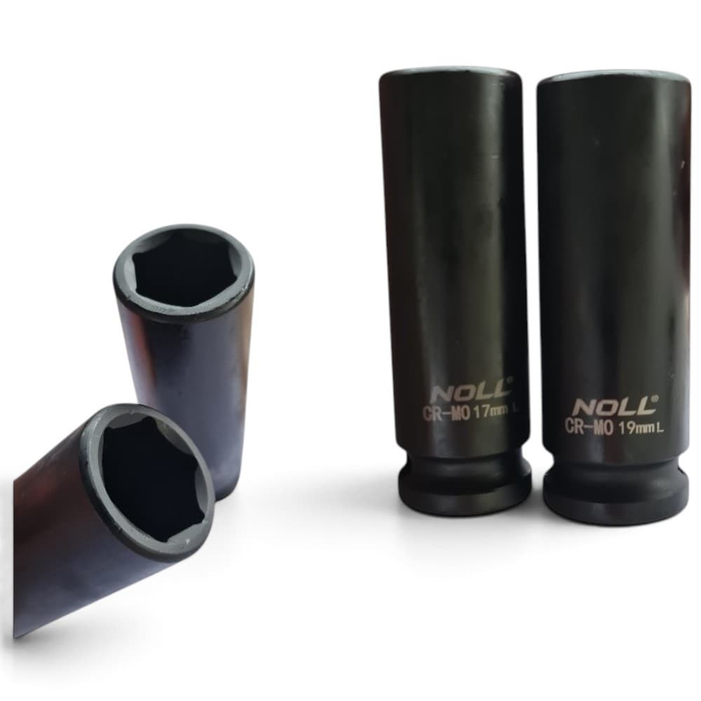 Soquete Pito 17 e 19mm Impacto Longo x 1/2" - Aço Impacto