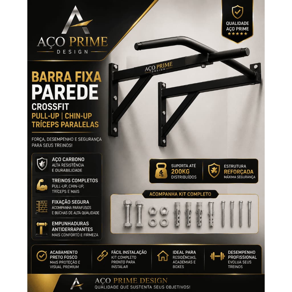 Barra Fixa Parede Crossfit Pull-up Chin-up Tríceps Paralelas