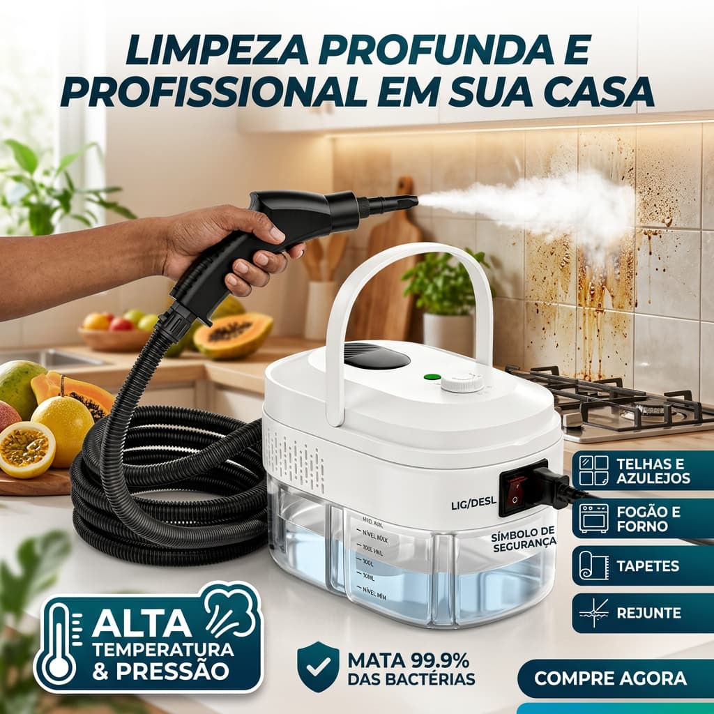 Limpador Vapor Vaporizador Alta Pressao 2500w Portatil 1.4L 220V