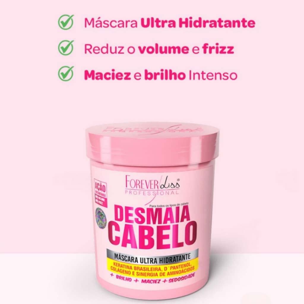 Mascara Creme Capilar Ultra Hidratante Desmaia Cabelo Forever Liss 350g