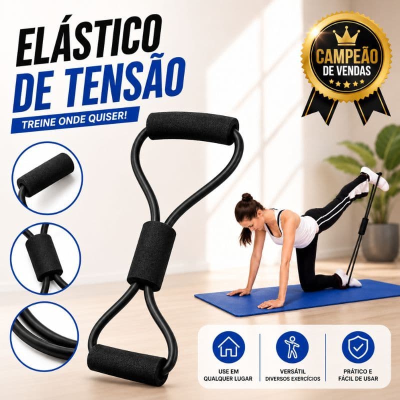 Elástico de Tensão para Exercícios Formato 8 Treino Funcional Fisioterapia Ombro Braço Glúteo