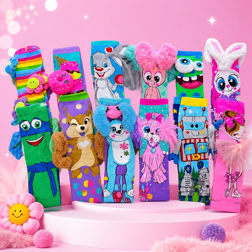 Meia Divertida Maluca Longa Infantil 3D Personagens Desenho Bichinhos Menino Menina Adulto