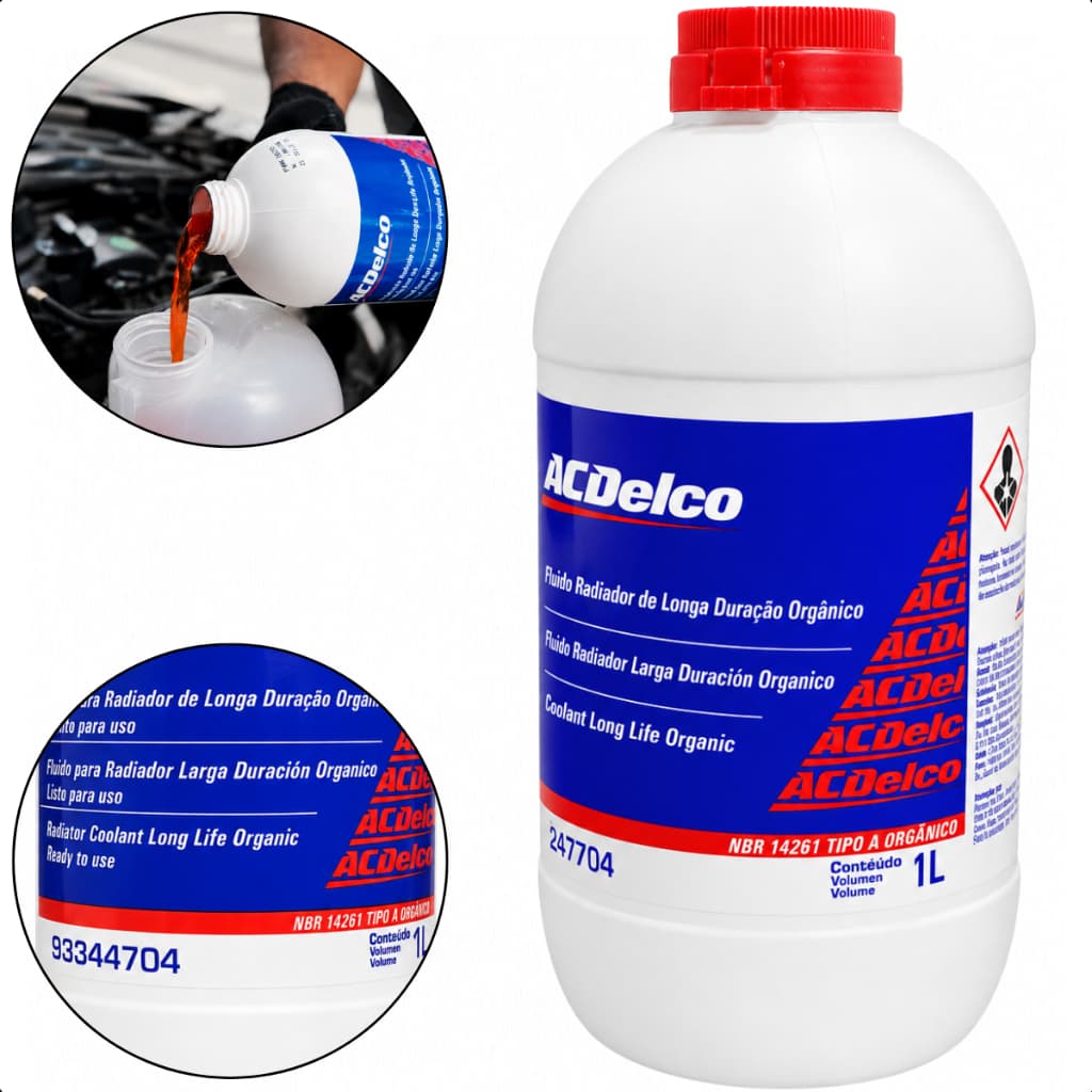 Fluido Arrefecimento Radiador Aditivo Pronto Uso Acdelco 1l GM Original 93344704 Chevrolet