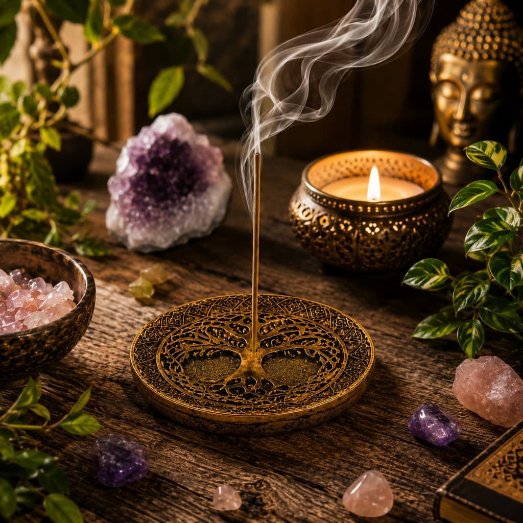 Incensário Árvore da Vida Resina Porta Incenso Vareta Decorativo Aromaterapia Yoga Meditação Zen Decoração Casa