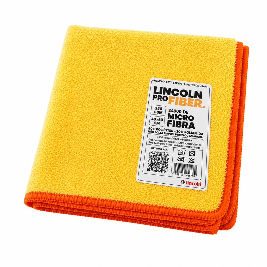 Microfibra Lincoln 40x60cm 350gsm Limpeza e Secagem Premium