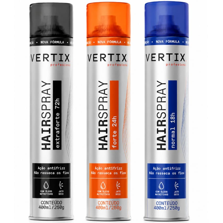 Vertix Hair Spray 400mL Normal Forte Extra Forte - Escolha o Seu