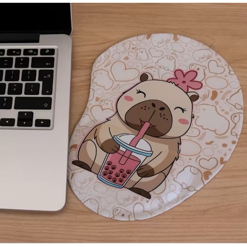 Mouse Pad Personalizado Capivara com Apoio de Pulso Superfície Suave
