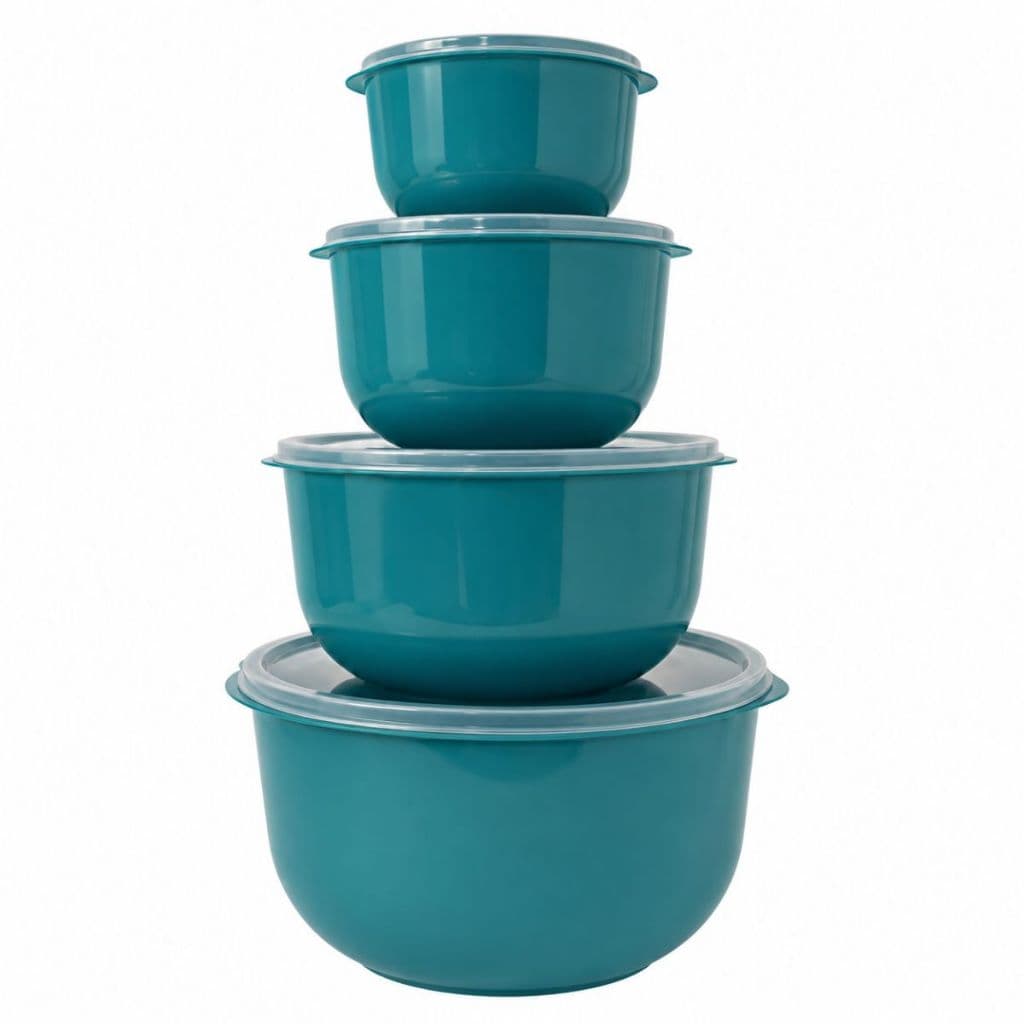 Kit 4 Potes Plásticos Bowl Redondos Com Tampa Para Mantimentos Freezer Micro-ondas Cozinhas