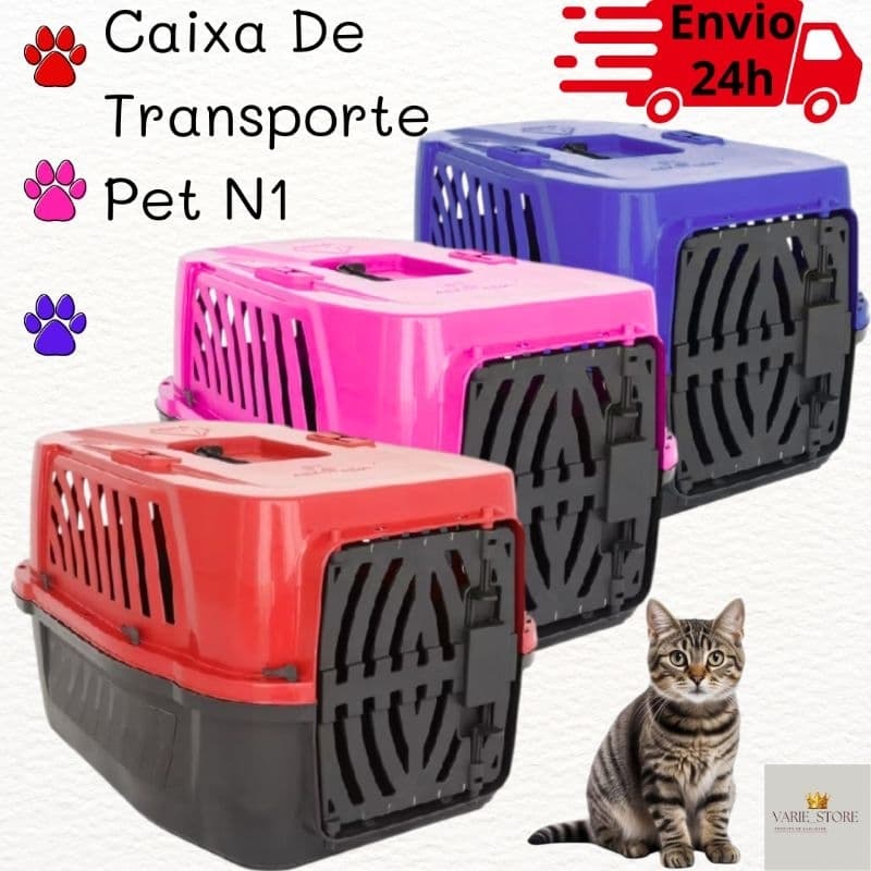Caixa de Transporte Pet Gato Cachorro Porquinho da Índia Pequeno Porte