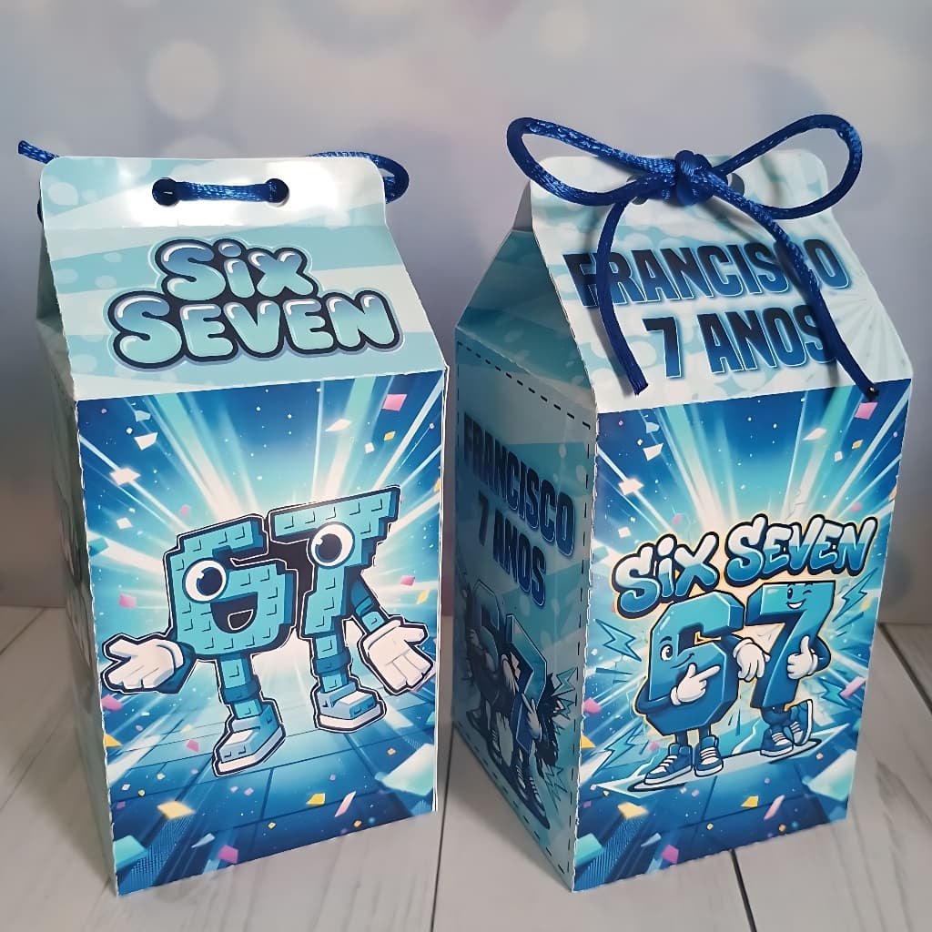 Six Seven Kit 15 Caixas Milk Personalizadas para lembrancinhas decoração