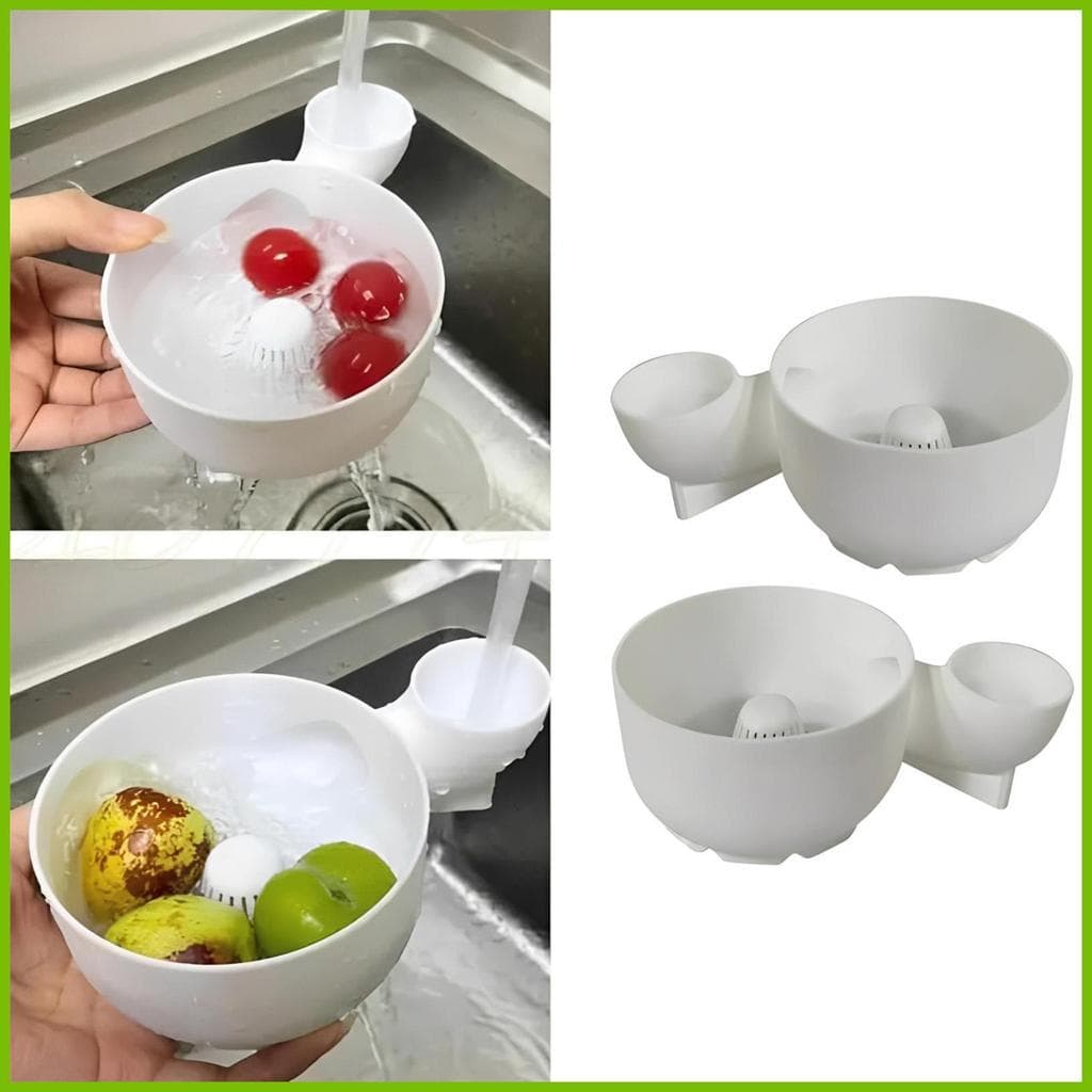 Kit 2 Tigelas Escorredor de Frutas Criativa Design Regador