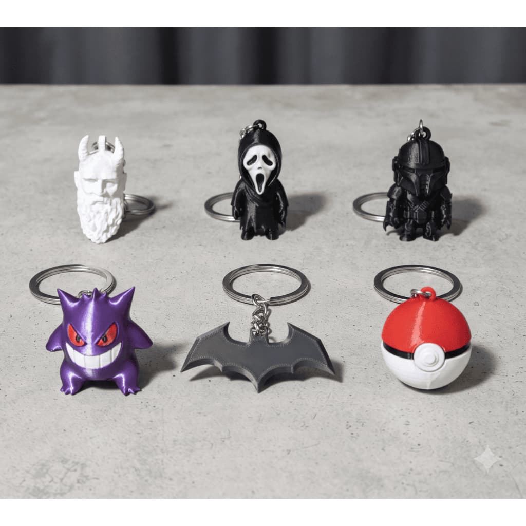 Chaveiro Geek Colecionável 3D | Pokémon, Batman, Ghostface, Darth Vader, Hollow Knight e One Piece | Vários Modelos