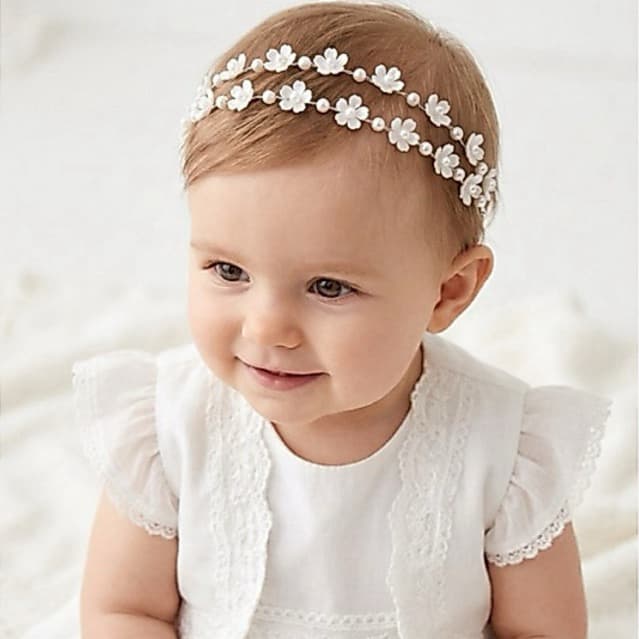 Tiara de cabelo Para criança Batizado Arquinho Diadema para bebês porta aliança Tiara Dupla Crisma Primeira Comunhão