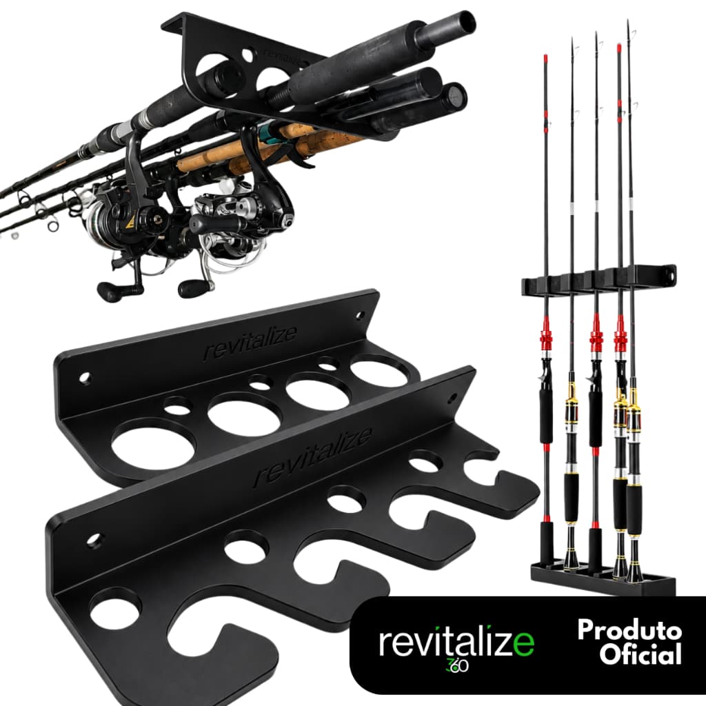 Suporte de Parede Varas Expositor Organizador Rack Para Vara de Pesca Kit Stick Reforçado