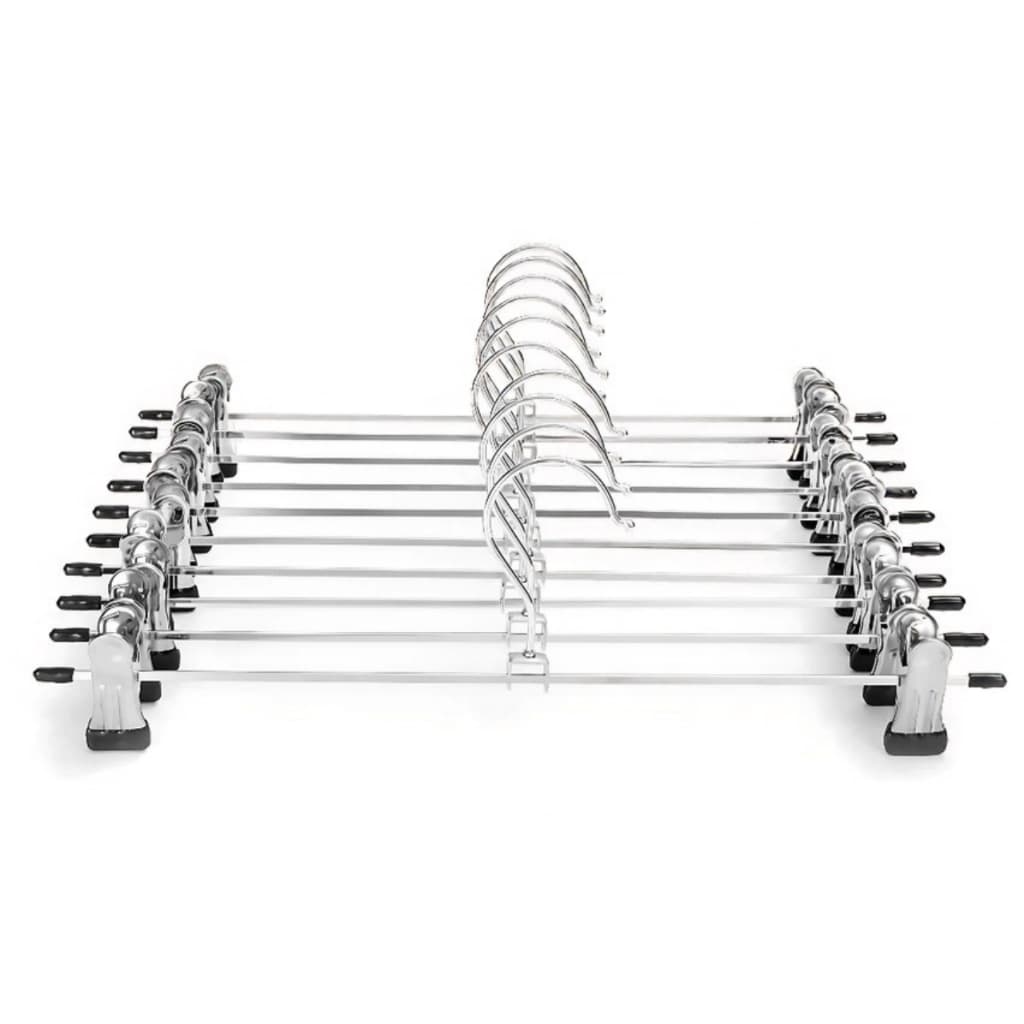 Kit 10 Cabides Presilhas Metal Cromado para Calças Saia Bermuda Vestido Organizador de Roupas
