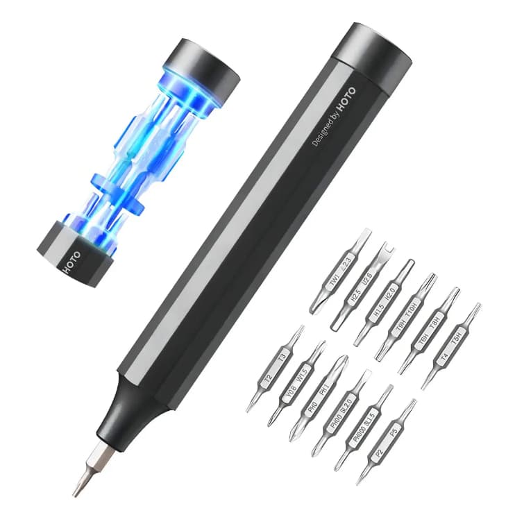 Chave De Fenda De Ponta Intercambiável Hoto Qwlsd004 Com Cabo De Alumínio, Aço