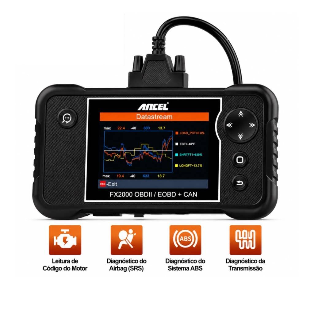 Scanner Automotivo ANCEL FX2000 OBD2 Diagnóstico ABS Airbag SRS Transmissão Leitor de Códigos CAN