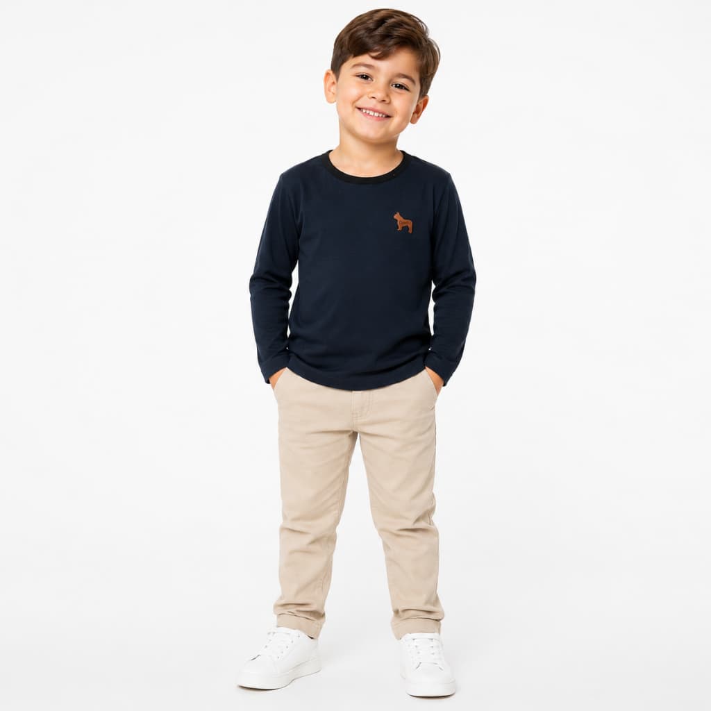 Camisa Manga Longa Frio Escola Masculino Infantil Roupa Menino Tamanho 1 2 3 4 6 8