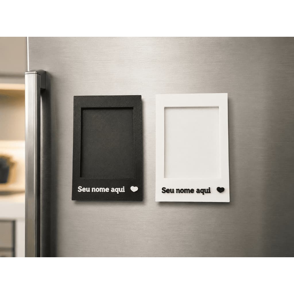 Porta Foto Magnético Personalizado para Geladeira | Porta Retrato com Ímã | Nome Personalizável | Impressão 3D 9x6 cm