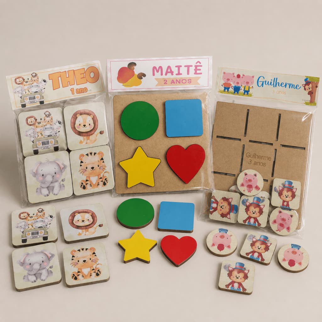 Kit Jogo Da Velha Jogo Da Memória 20 peças Jogo De Encaixe Personalizado Em MDF Para Lembrancinha