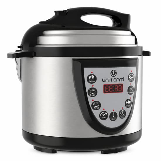 Panela de Pressão Elétrica Unitermi 4 Litros  faz tudo Inox Digital Multifuncional 220v 800w