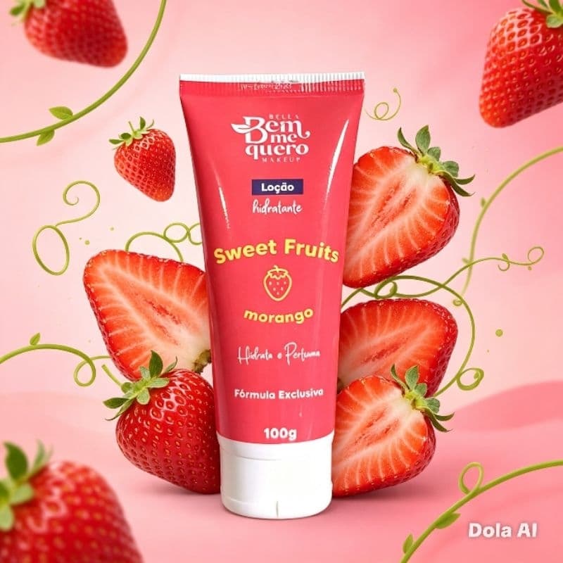 Loção, Creme Hidratante Facial - pele- creme para rosto Sweet Fruits Morango – Hidratação e Perfume Irresistível