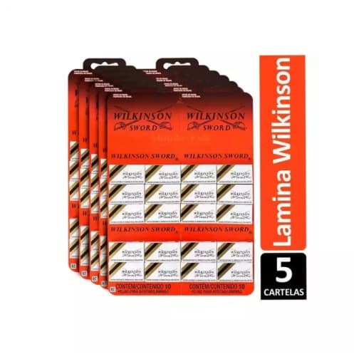 Lamina Wilkinson Kit c/ 5 Cartelas c/60 Cada Profissional Original
