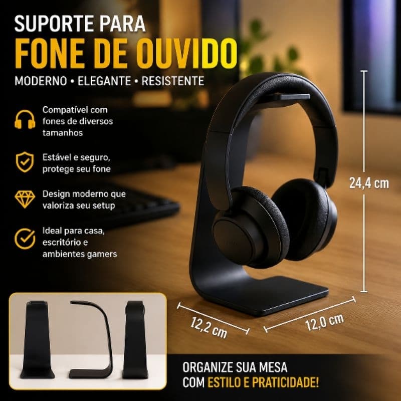 Suporte para Fone de Ouvido – Moderno, Elegante e Resistente