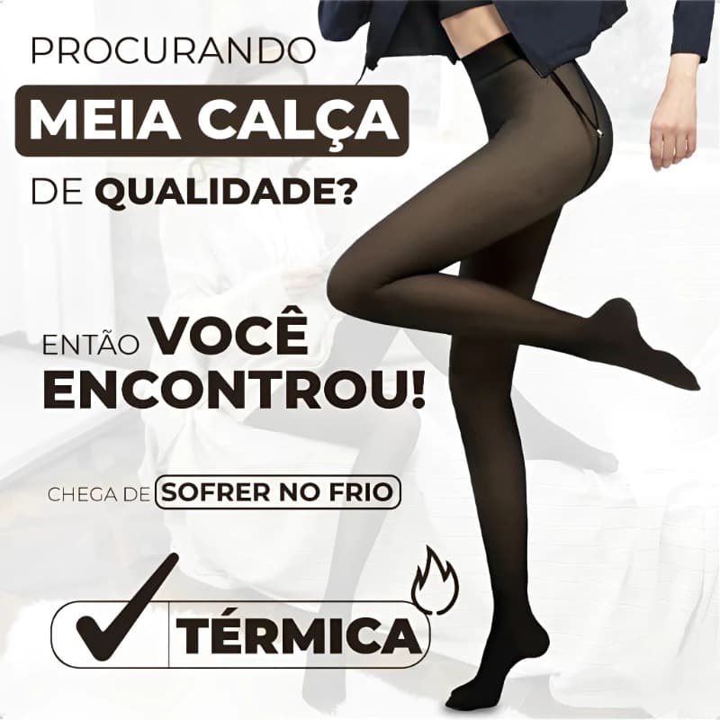 Calça Térmica Feminina Aveludada Peluciada Translúcida Inverno Quente Preta Tamanho Único