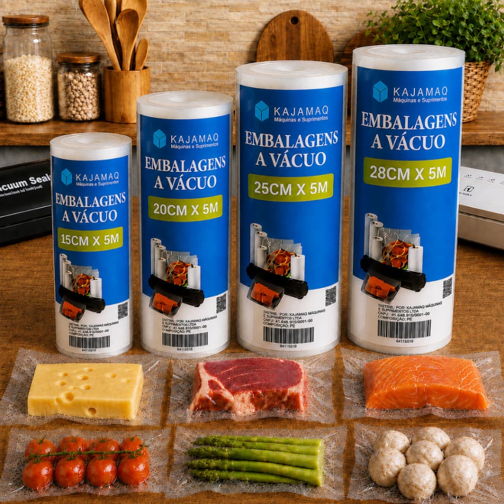 Rolo Com Ranhura Embalagem A Vacuo Gofrada Para Seladora Domestica Conservar Alimentos Freezer Geladeira Sous Vide