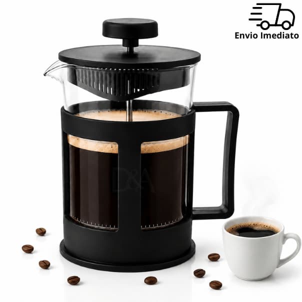 Cafeteira Prensa Francesa Vidro E Inox Praticidade Café Chá Leite Cremoso Filtro Removível