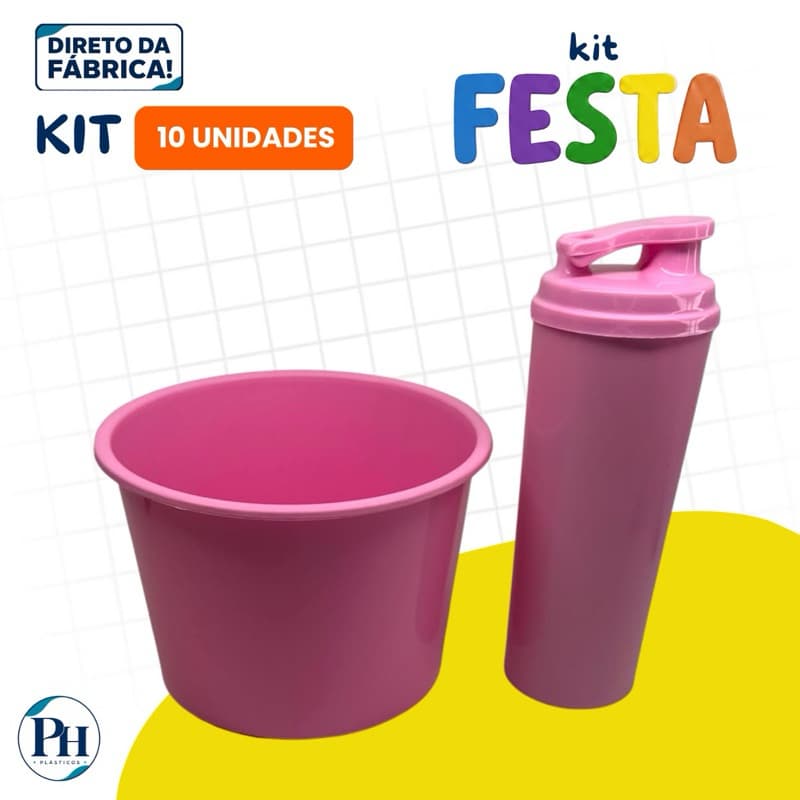 KIT FESTA 12 BALDES 1.5L + 12 COPOS LONG SQUEEZE 330ML | FESTAS, EVENTOS E LEMBRANCINHAS